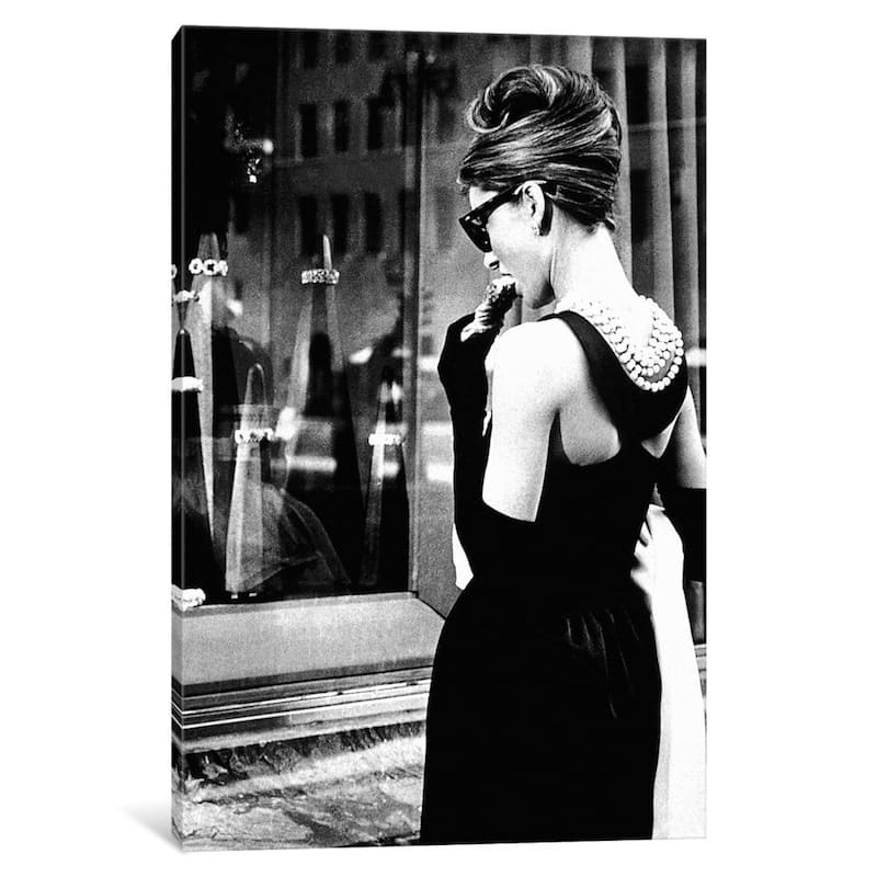 iCanvas Breakfast At Tiffany's Series: Audrey Hepburn Window Shopping I by Radio Days Canvas Print