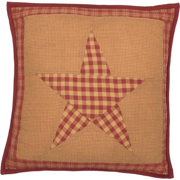 Shop Red Primitive Bedding Vhc Ninepatch Star 16x16 Pillow Cotton