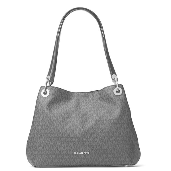 Michael Kors Raven Signature Large Black Shoulder Tote Bag Michael Kors Raven Signature Large Black Shoulder Tote Bag