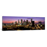 Shop iCanvas Atlanta Panoramic Skyline Cityscape (Black & White) Canvas ...