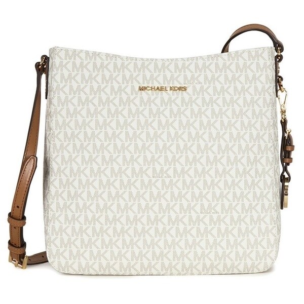 Shop Michael Kors Jet Set Travel Vanilla Large Logo Crossbody Handbag - On Sale - Overstock ...