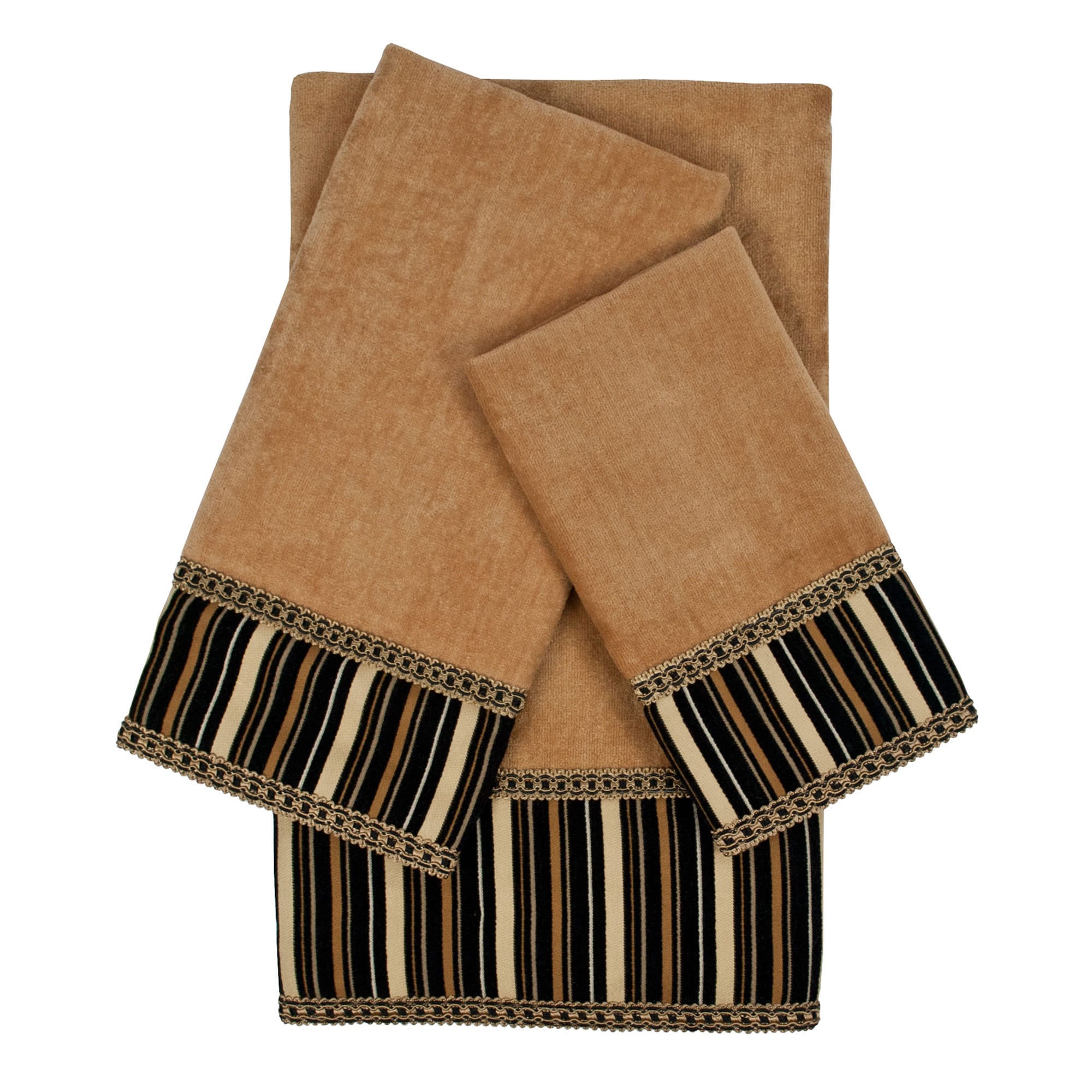 Sherry Kline Crandon Stripes Nugget Decorative Embellished Towel Set