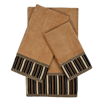 Sherry Kline Crandon Stripes Nugget Decorative Embellished Towel Set