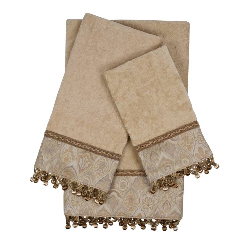 Sherry Kline Mandalay Taupe Decorative Embellished Towel Set
