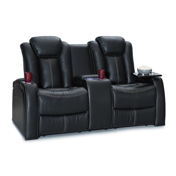 Seatcraft Republic Leather Home Theater Seating Recline Seatcraft Republic Leather Home Theater Seating Recline Loveseat With Storage Console Black