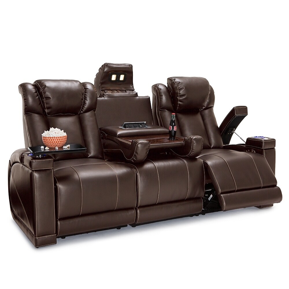 Shop Seatcraft Sigma Leather Gel Home Theater Seating Power