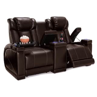 Recline Loveseats Online At Our Best Seatcraft Sigma Leather Gel Home Theater Seating Recline Loveseat With Center Storage Console And Cup