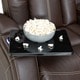 preview thumbnail 7 of 7, Seatcraft Omega Leather Gel Home Theater Seating Power Recline Sofa with Fold-Down Table and Cup Holders, Brown