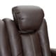 preview thumbnail 3 of 7, Seatcraft Omega Leather Gel Home Theater Seating Power Recline Sofa with Fold-Down Table and Cup Holders, Brown