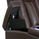 preview thumbnail 4 of 7, Seatcraft Omega Leather Gel Home Theater Seating Power Recline Sofa with Fold-Down Table and Cup Holders, Brown
