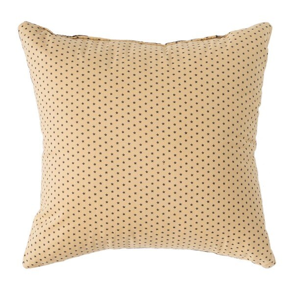 Black Primitive Bedding VHC Kettle Grove Star 10x10 Pillow Cotton Appliqued