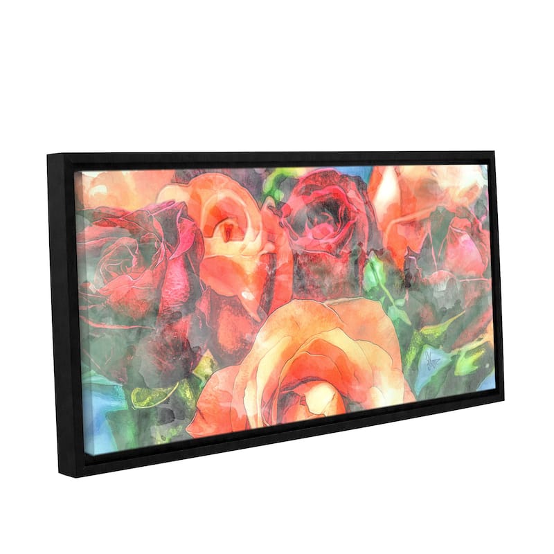 Scott Medwetz's 'Autumn Roses' Gallery Wrapped Floater-framed Canvas - 18 x 36