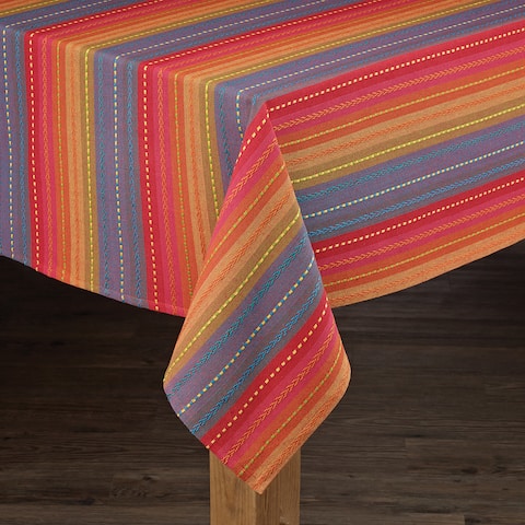 Phoenix Striped Textured Dobby Cotton Imported Tablecloth