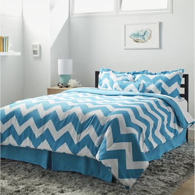 7-piece Beige Chevron Comforter Set