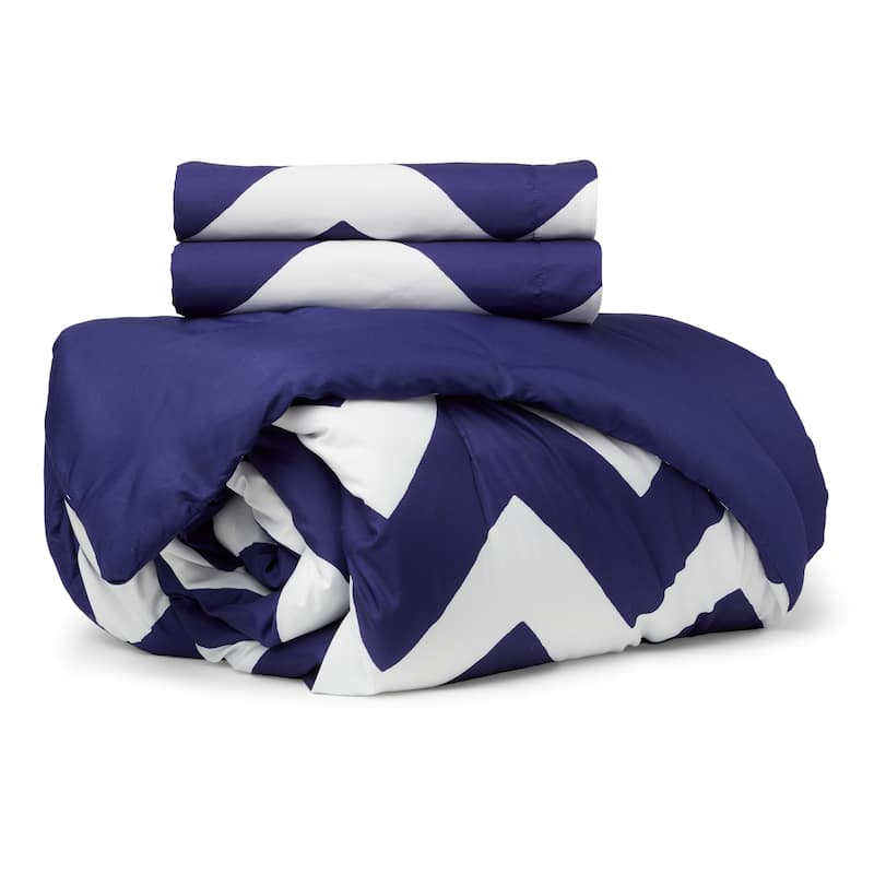 7-piece Beige Chevron Comforter Set