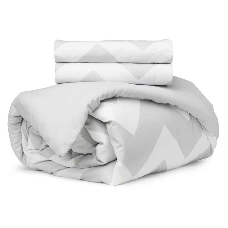 7-piece Beige Chevron Comforter Set