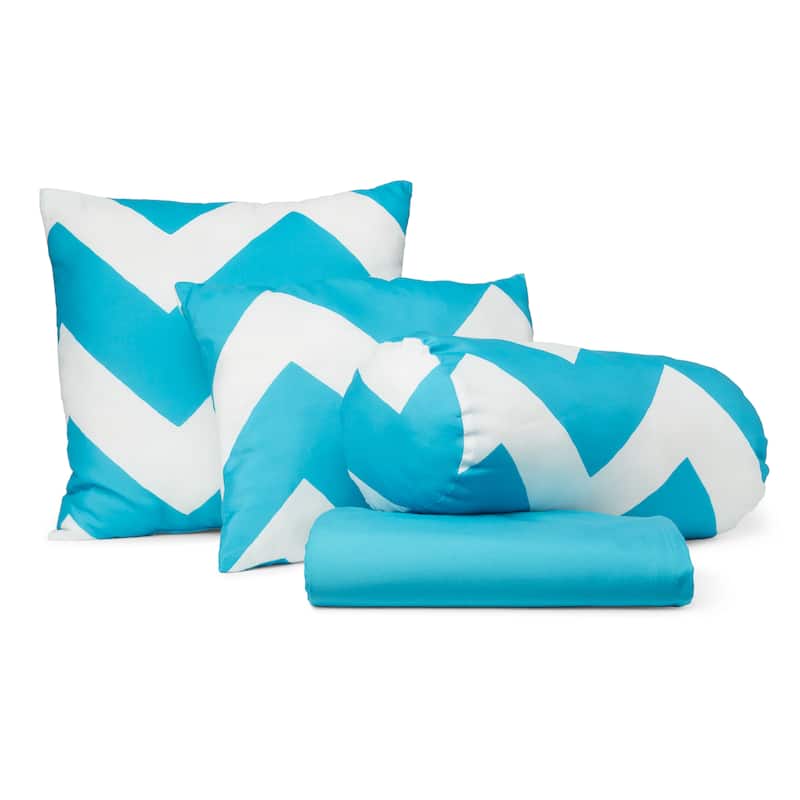 7-piece Beige Chevron Comforter Set