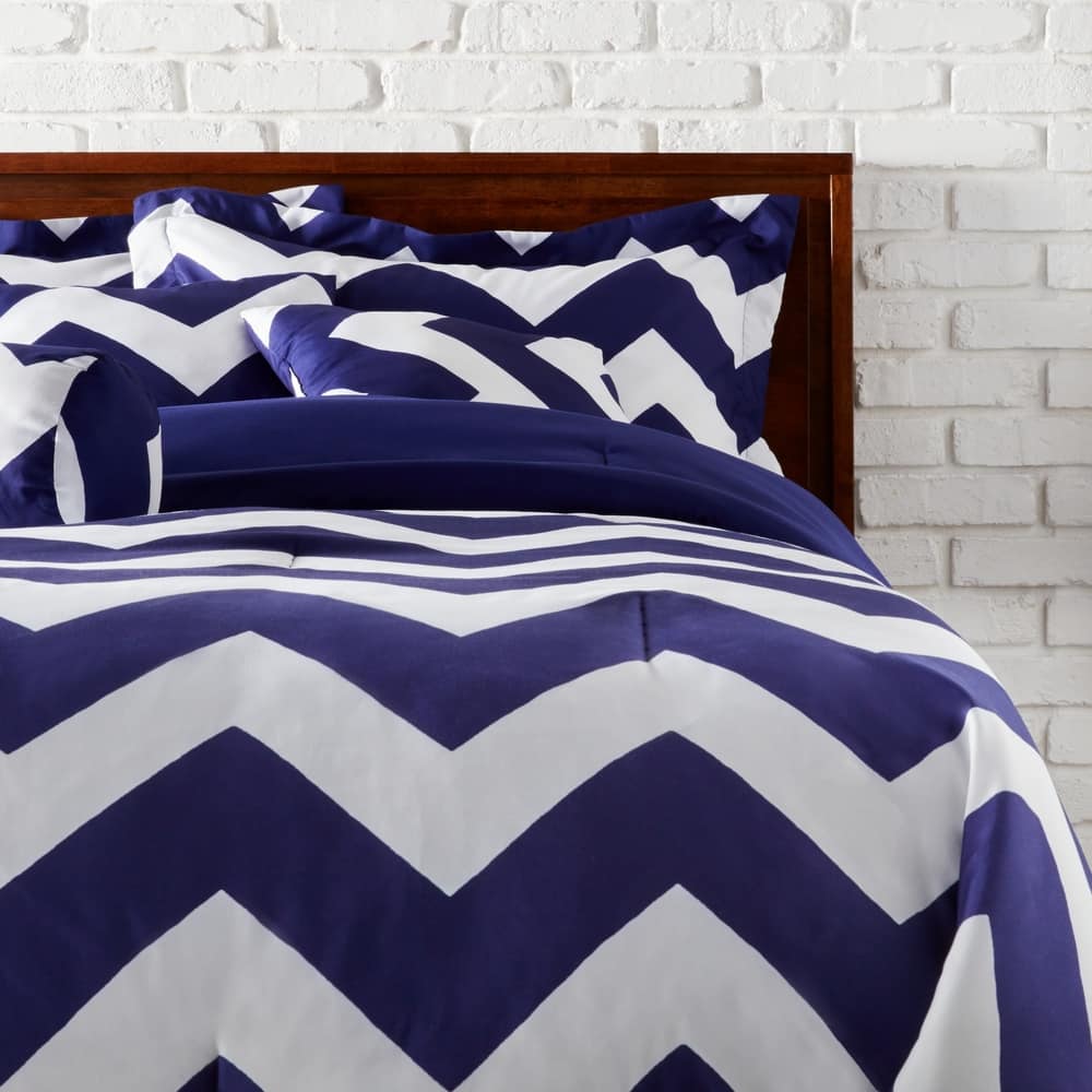 7-piece Beige Chevron Comforter Set