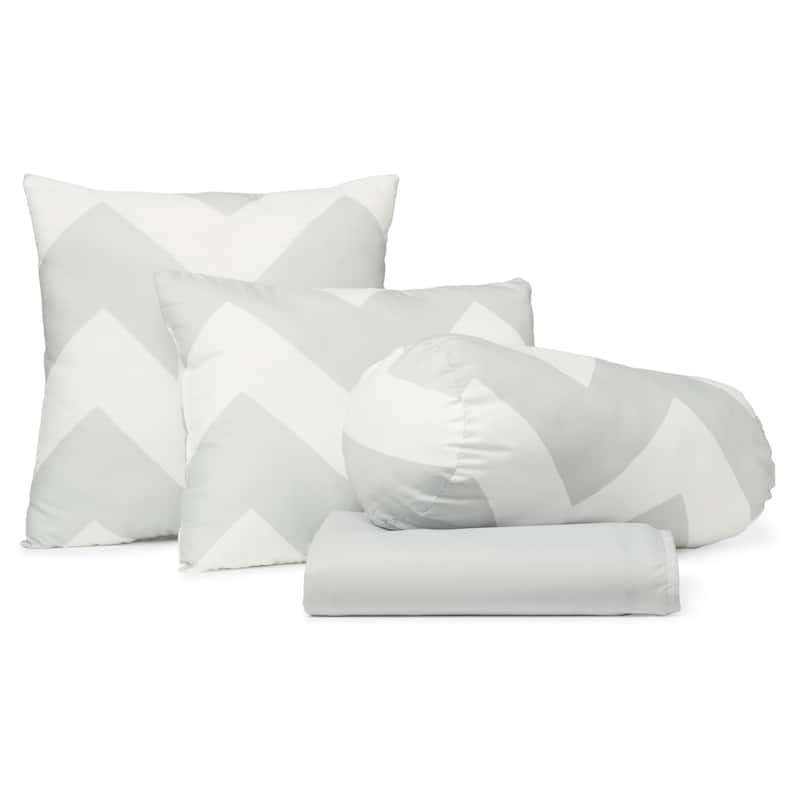 7-piece Beige Chevron Comforter Set