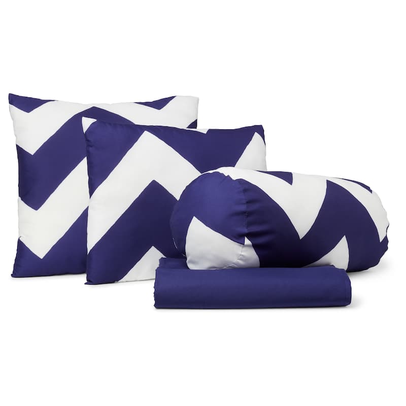 7-piece Beige Chevron Comforter Set