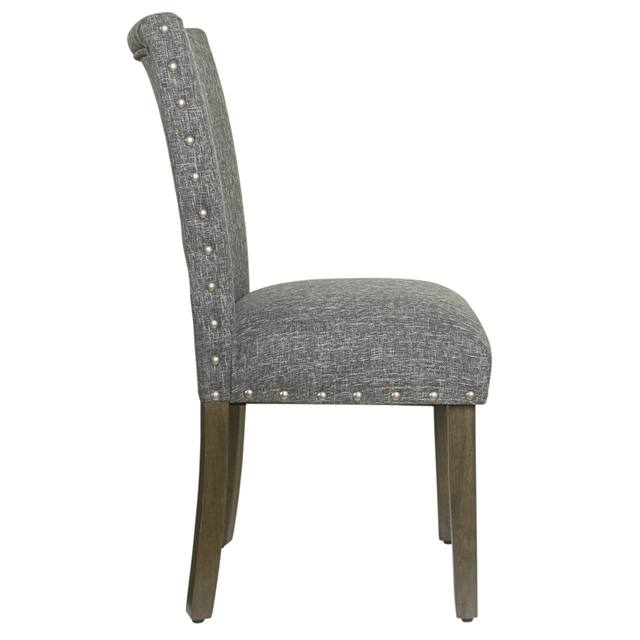 HomePop Classic Parsons Slate Grey Nailhead Trim Chair (Set of 2)