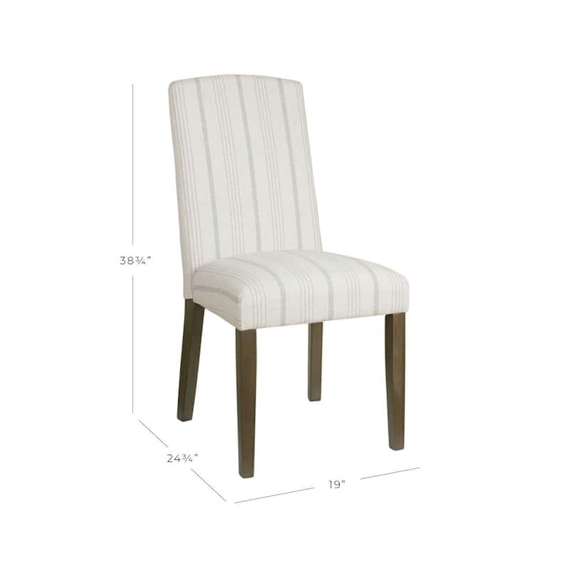 HomePop Classic Parsons Dining Chair - Dove Grey Stripe (Set of 2)