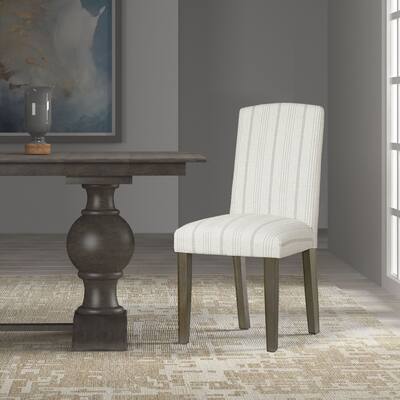 HomePop Classic Parsons Dining Chair - Dove Grey Stripe (Set of 2)
