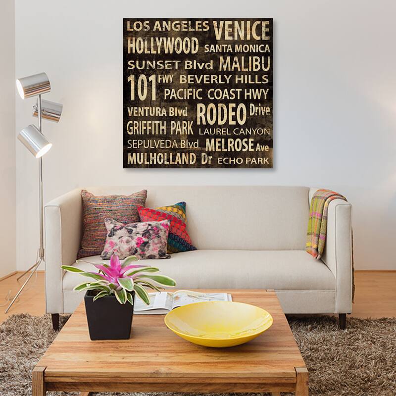 iCanvas LA In Words by Luke Wilson Canvas Print