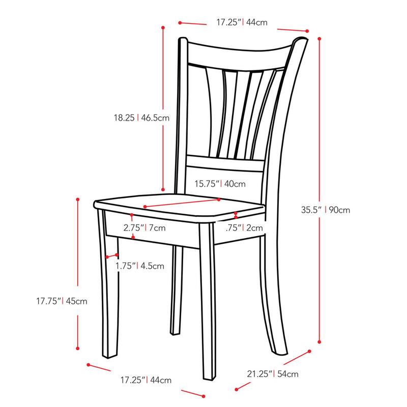 Set of 2 Dillon White Solid Wood Dining Chairs
