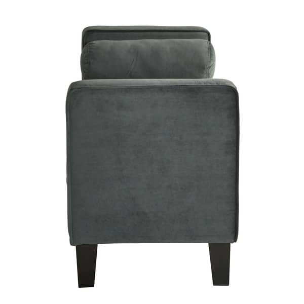 Shop Mid Century Velvet Curves Bench With Bolster Pillows Free