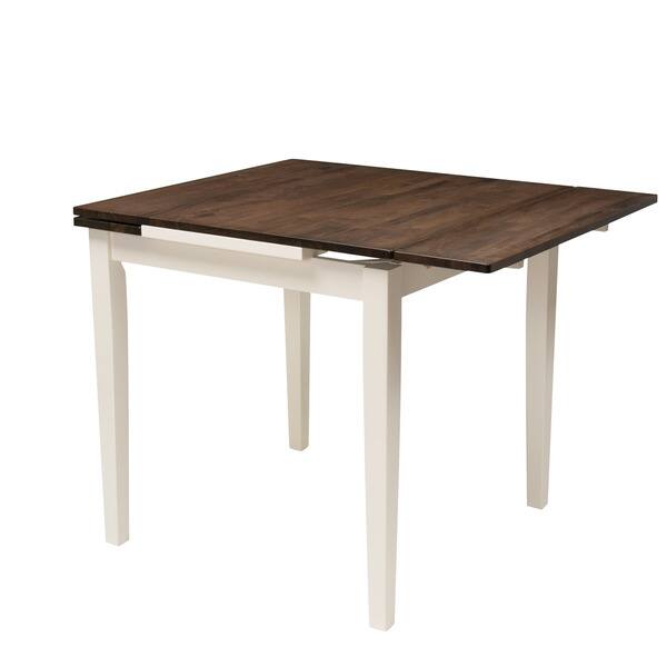 Corliving Dark Brown Cream Extendable Square Dining Corliving Dark Brown Cream Extendable Square Dining