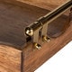 Kate and Laurel Ormond Walnut Wood Decorative Tray with Gold Metal Handles - Thumbnail 2