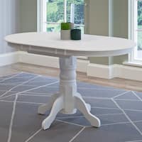 The Gray Barn Badger Hill White Extendable Oval Pedestal Dining Table