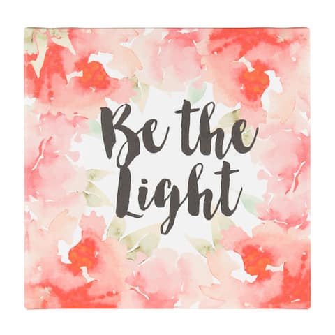 DesignOvation Be The Light 14x14 Watercolor Inspirational Quote Canvas Art