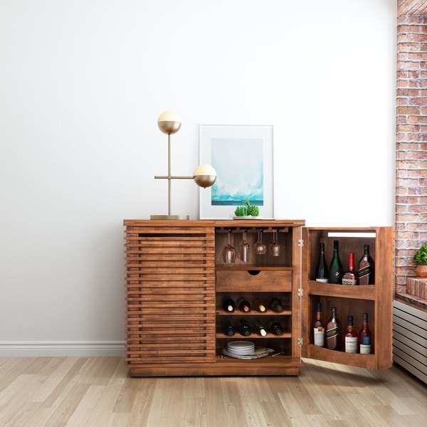 Shop Zuo Linea Walnutfinish Rubberwood Bar Free Shipping