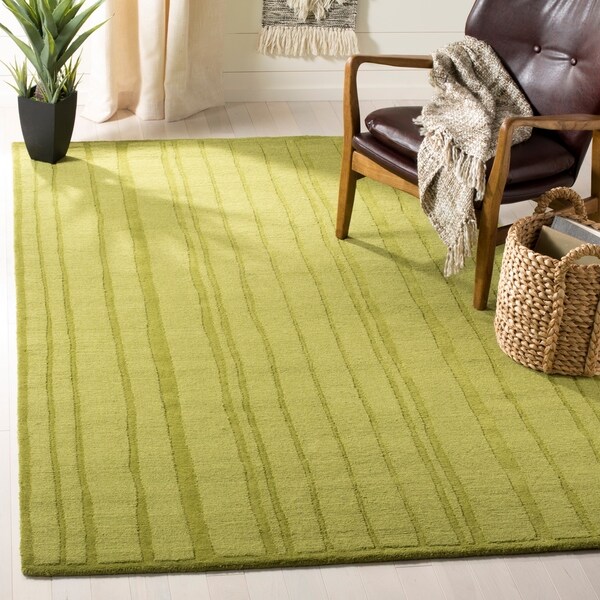 Shop Martha Stewart by Safavieh Freehand Stripe Mossy Rock / Green Wool