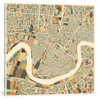 iCanvasART Abstract City Map of Boston Canvas Print 26 x 26