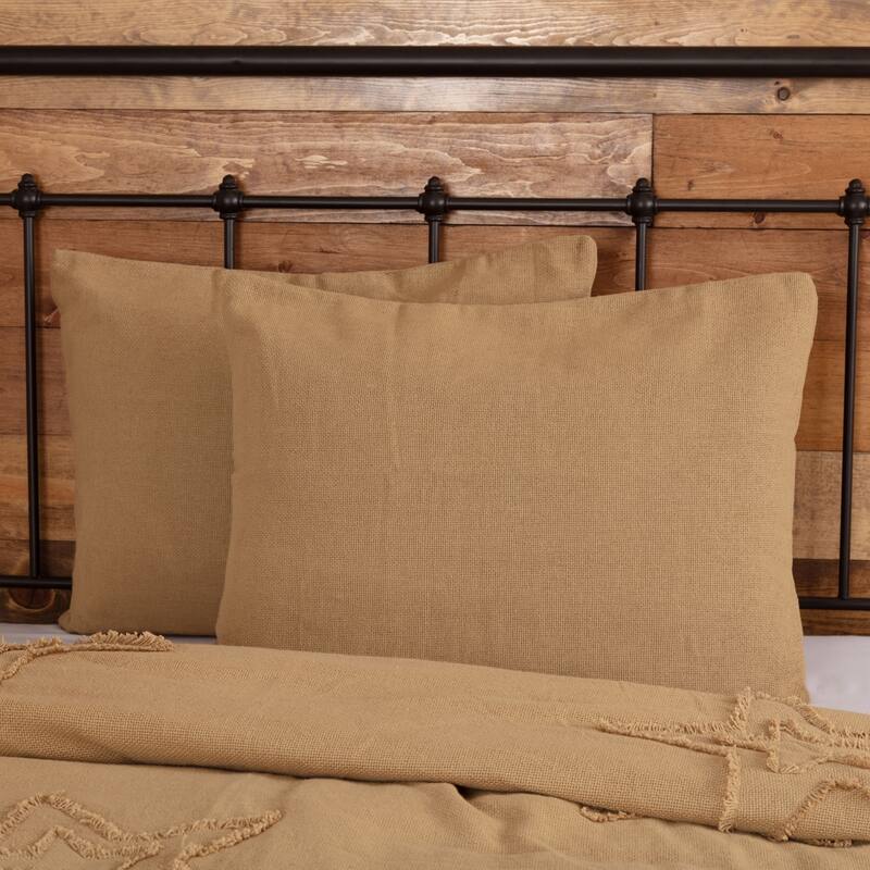 VHC Farmhouse Bedding Cotton Burlap Sham