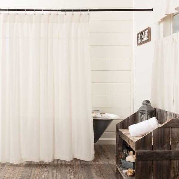 Shop Farmhouse Bath Vhc Cotton Burlap Shower Curtain Rod Pocket