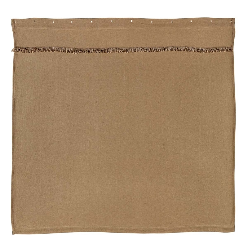 Farmhouse Bath VHC Cotton Burlap Shower Curtain Rod Pocket Cotton Solid Color