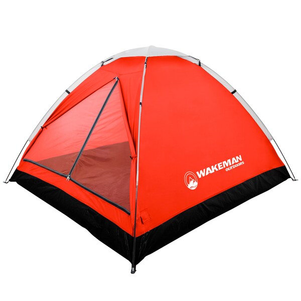 2 person water resistant dome tent for camping with removable rain fly and carry ba