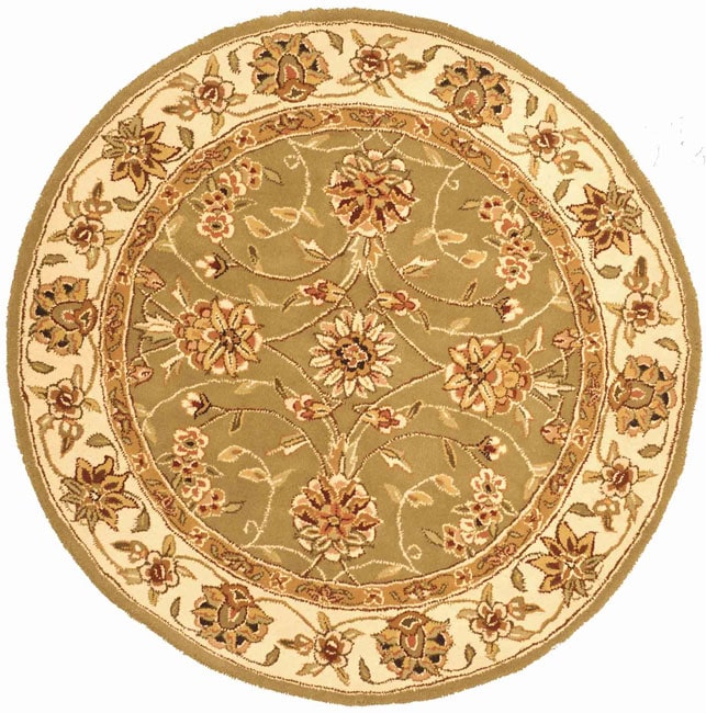 Handmade Isfahan Sage/ Ivory Wool And Silk Rug (6 Round) (GreenPattern OrientalMeasures 0.5 inch thickTip We recommend the use of a non skid pad to keep the rug in place on smooth surfaces.  Professional cleaning is recommended.All rug sizes are approxi