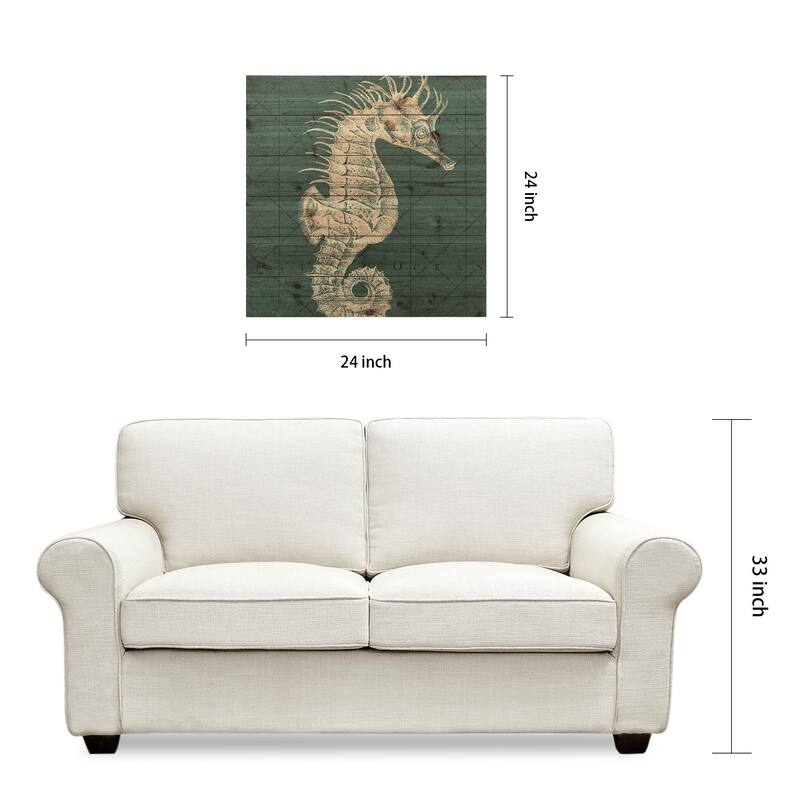 Empire Art - Coastal Menagerie C Fine Art Giclee Printed On Solid Fir Wood Planks