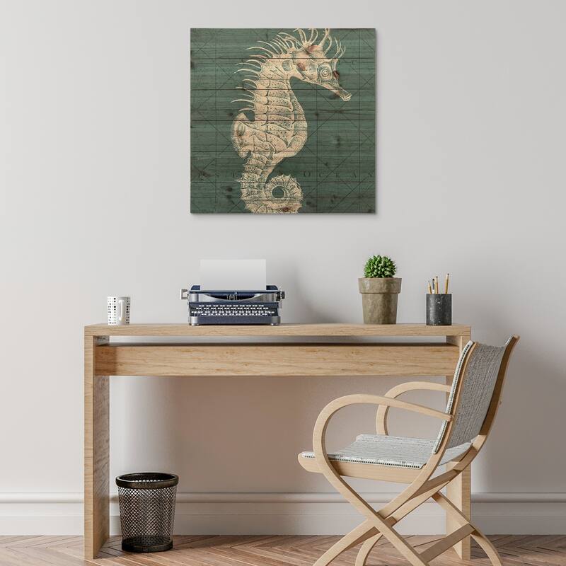 Empire Art - Coastal Menagerie C Fine Art Giclee Printed On Solid Fir Wood Planks