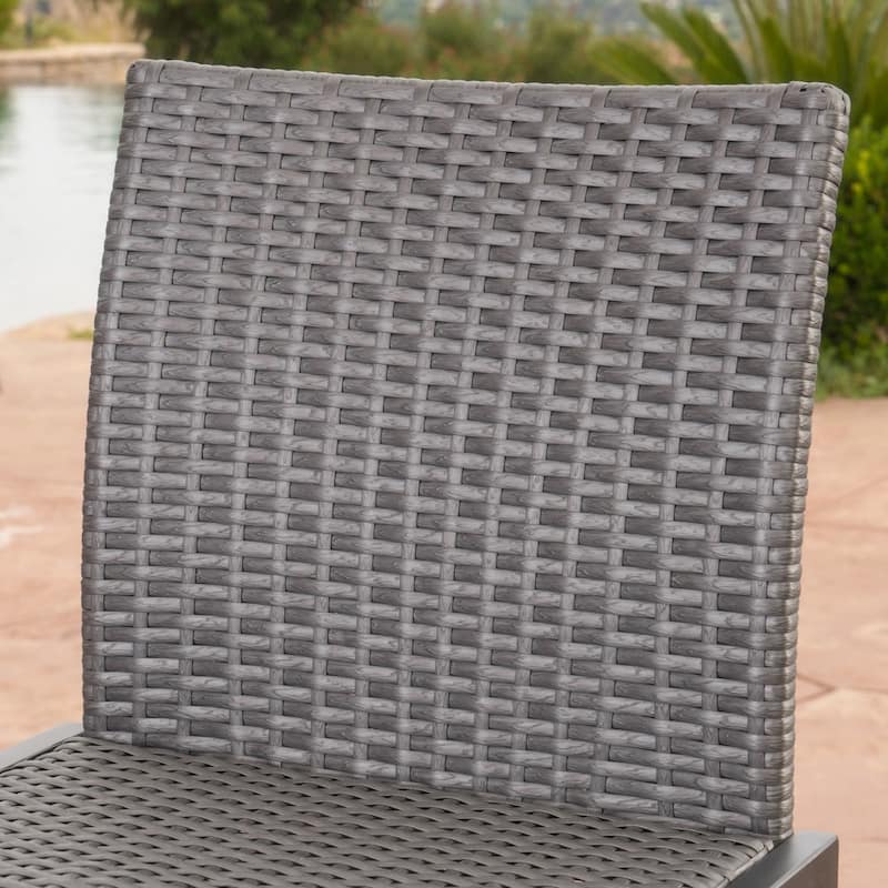Conway Outdoor Wicker Barstool (Set of 2) by Christopher Knight Home
