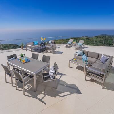 Cape Coral 18-piece Outdoor Seating Set with Cushions by Christopher Knight Home