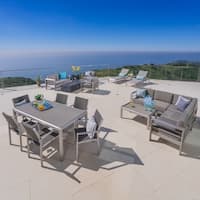 Cape Coral Outdoor 18-piece Entertainment Seating Set with Cushions by Christopher Knight Home