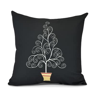 Filigree Tree, Geometric Print Outdoor Pillow