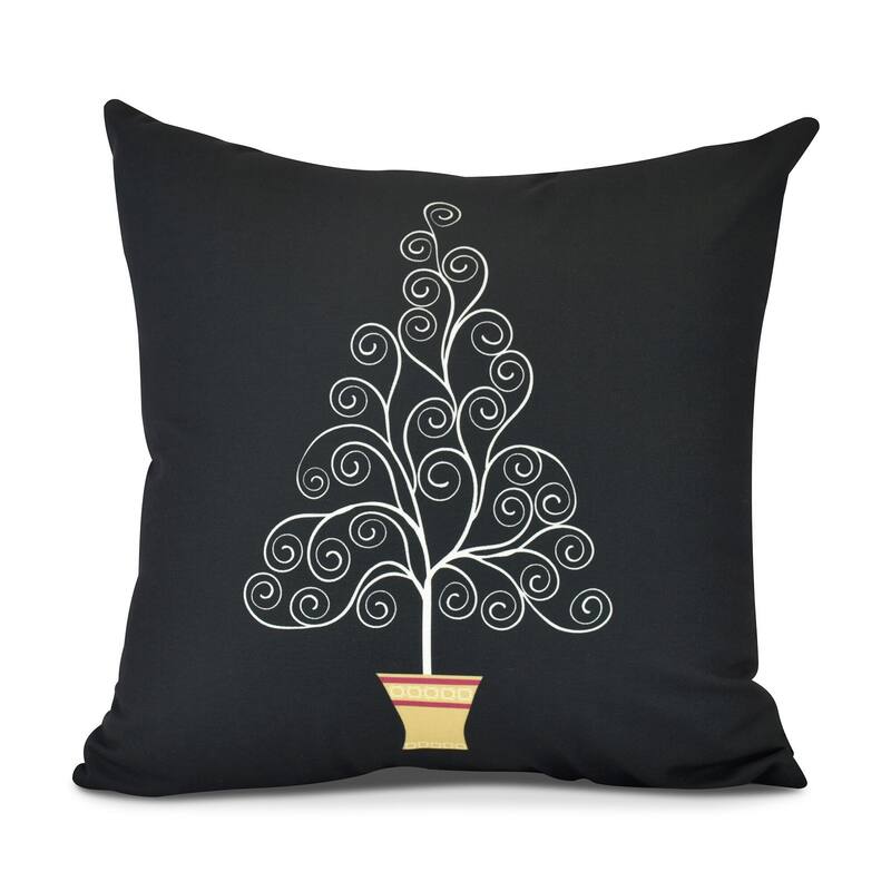 Filigree Tree, Christmas Indoor/Outdoor Throw Pillow