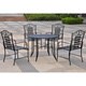 International Caravan Mandalay 5-Piece Iron Patio Dining Set - Thumbnail 0